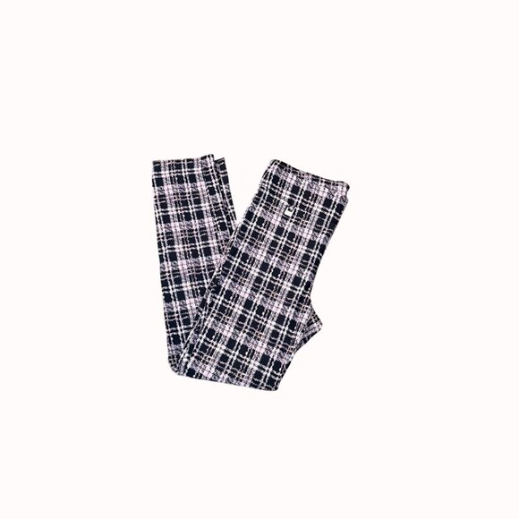 Preswick Moore Glen Plaid Pants Size M Pull On Lavender Ankle Stretch Casual Chi - Picture 12 of 13